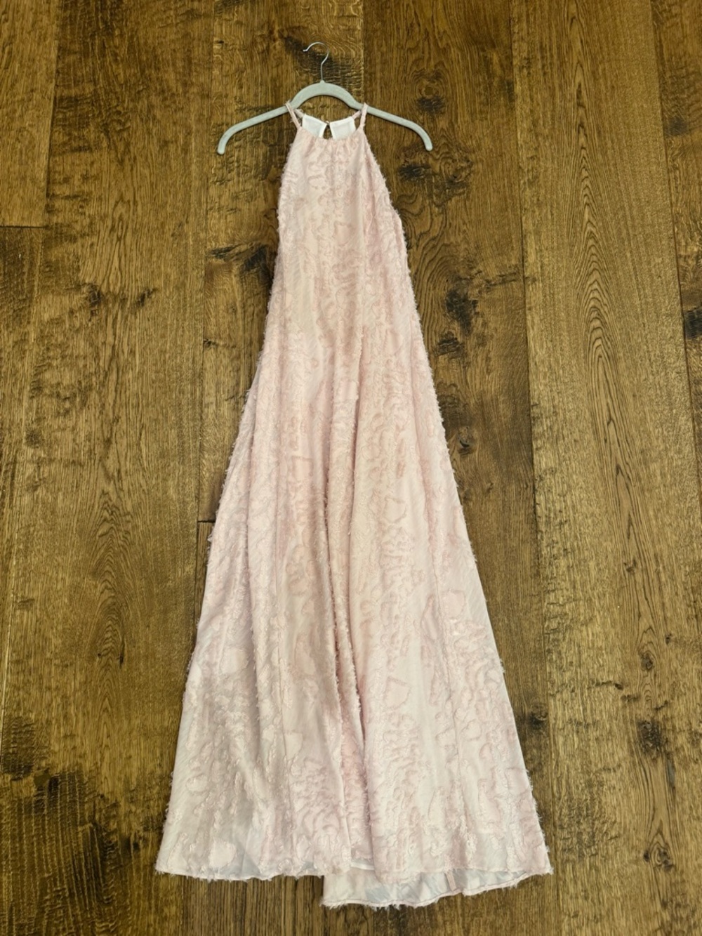 Zara Blush Lace Halter Gown